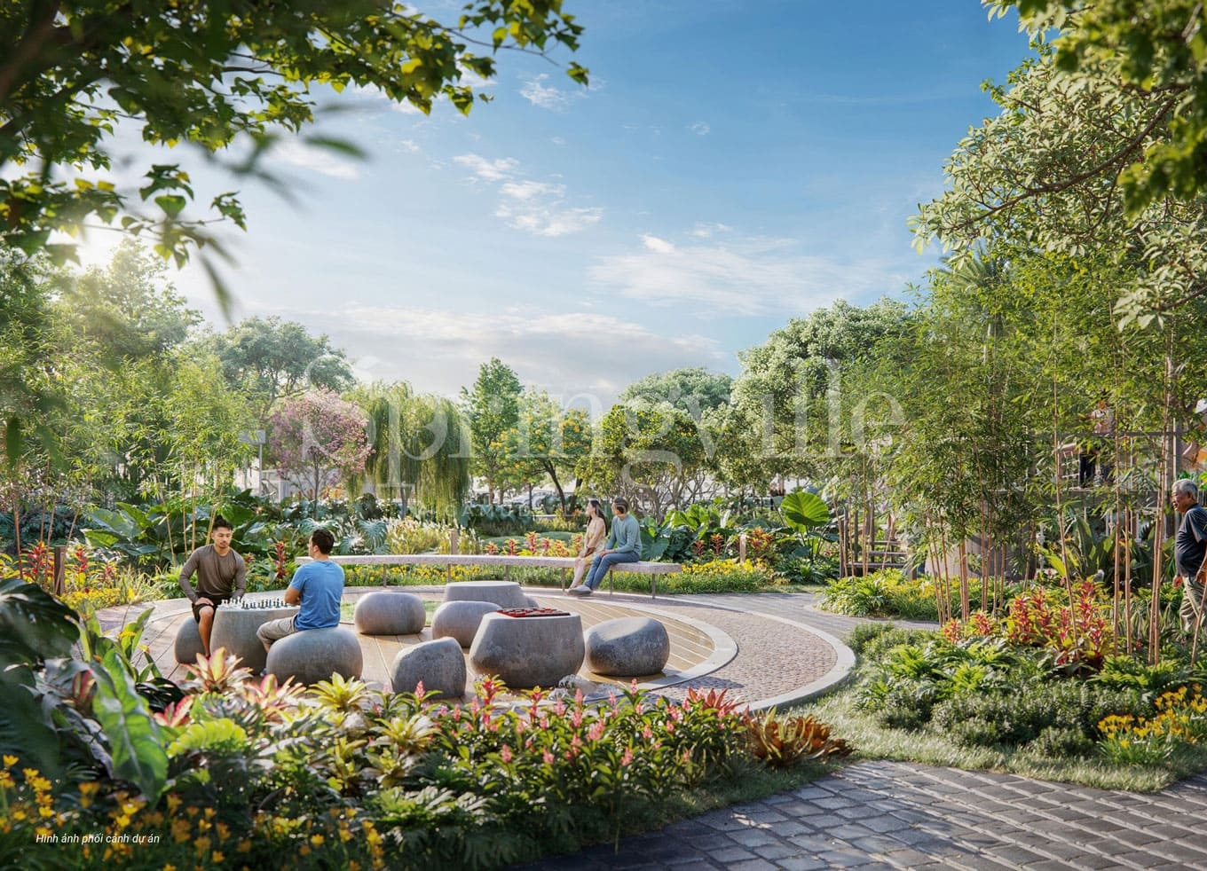 Hình ảnh tiện ích công viên xanh mát tại Spring Ville Nhơn Trạch