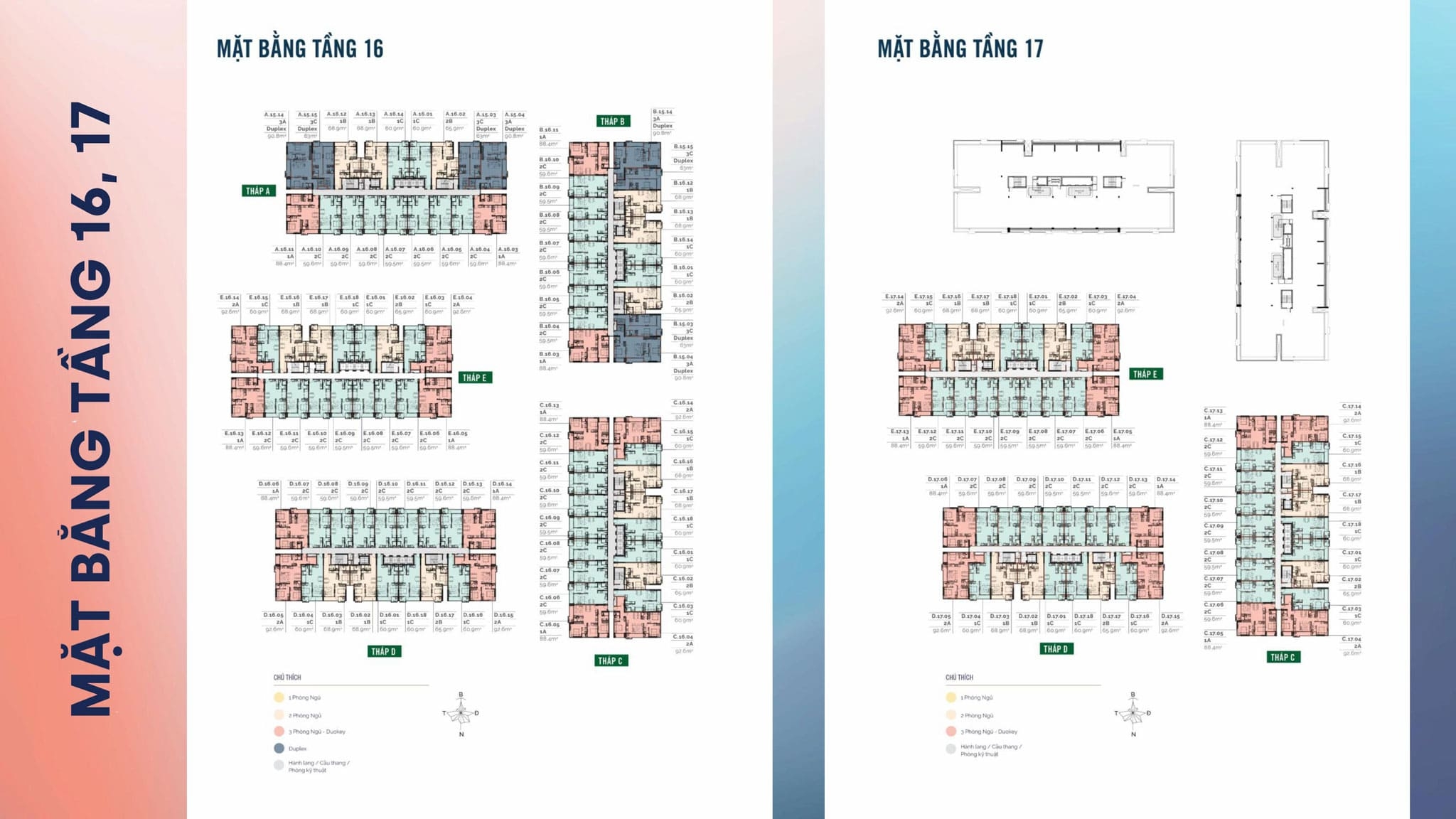Mặt bằng điển hình tầng 16- 17 dự án MT Eastmark City Thủ Đức