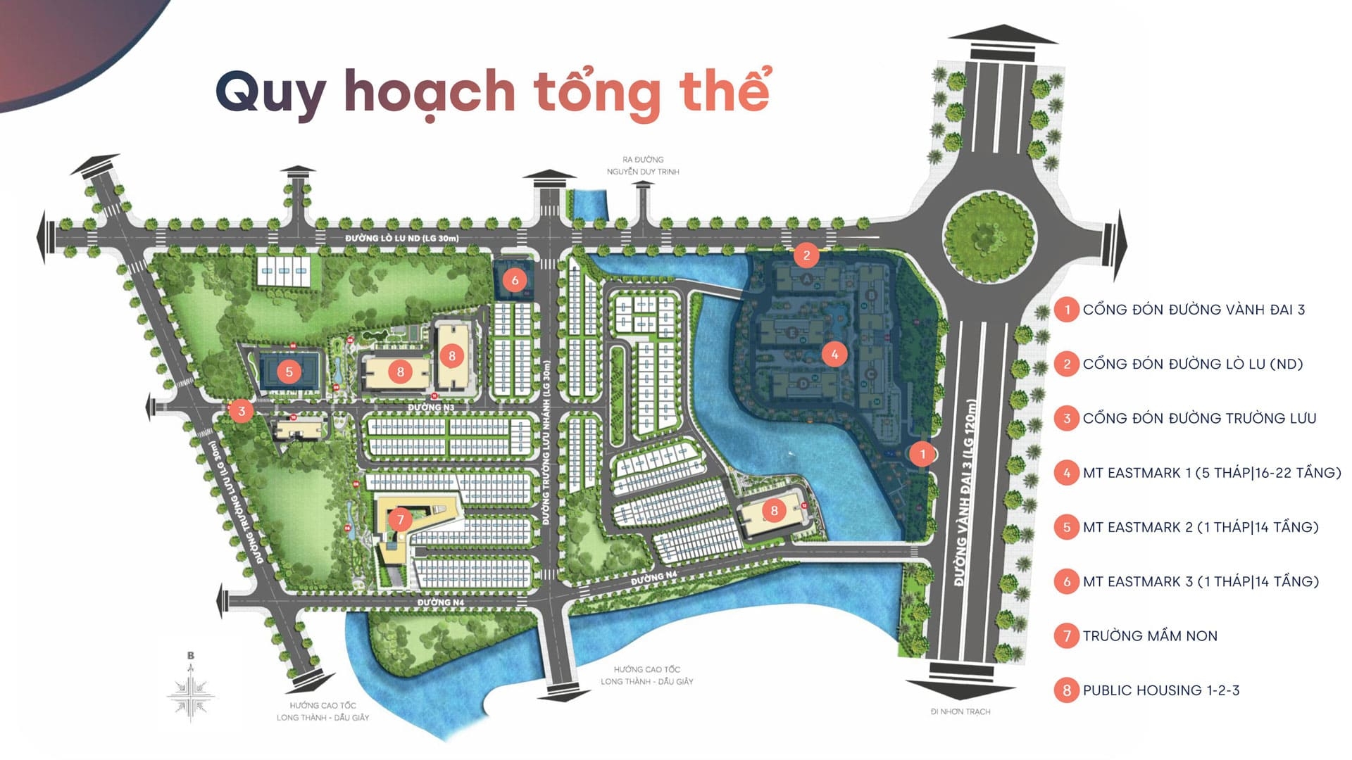 Mặt bẳng tổng thể khu đô thị sinh thái MT Eastmark City Thủ Đức